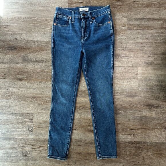 Madewell 10" High Rise Skinny Jeans Women's 25P dark Wash Stretch Denim - Picture 2 of 6